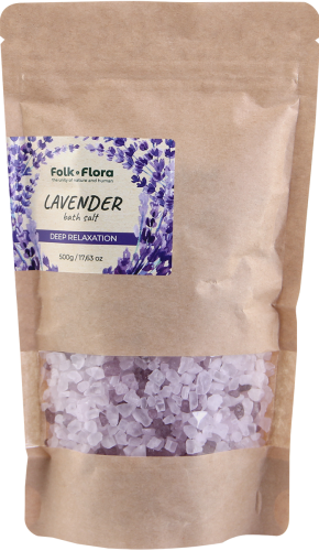 Sól do kąpieli Relaksująca LAWENDA DEEP RELAXATION FOLK&FLORA  500g  