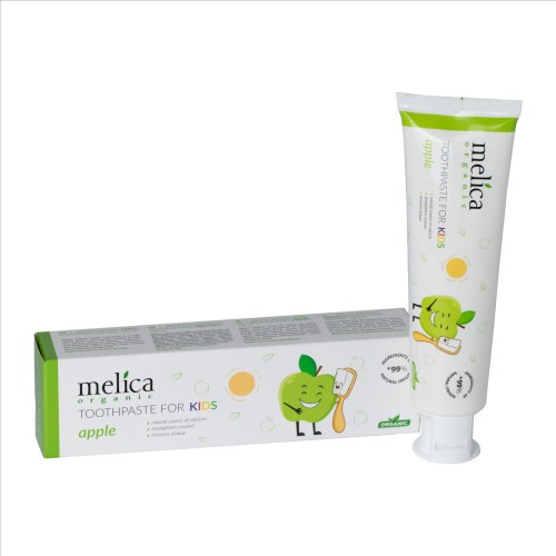Pasta do zębów dla dzieci bez fluoru jabłkowa Melica Organic 100 ml.jpg