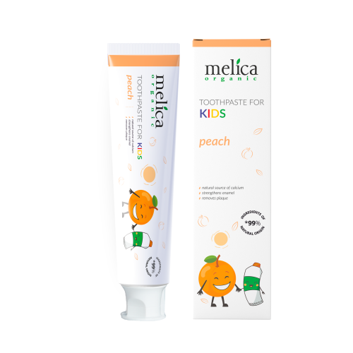 Pasta do zębów dla dzieci bez fluoru brzoskwiniowa Melica Organic 100 ml