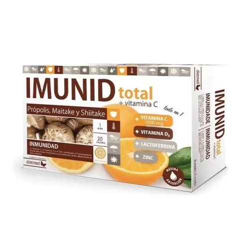 IMUNID Тotal Propolis Maitake Shiitake Laktoferyna Witamina D3 Cynk 20 amp.