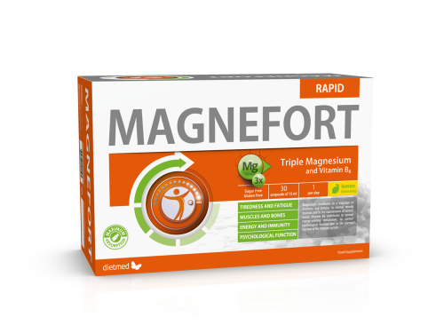 MAGNEFORT Rapid Potrójny Magnez Witamina B6 30 ampułek po 15ml