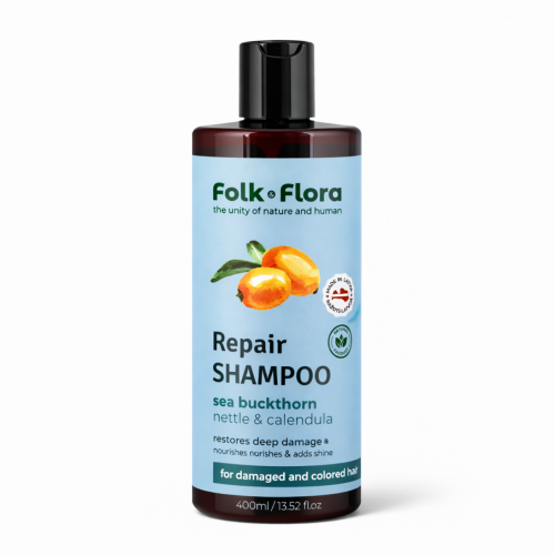 Szampon regenerujący _Rokitnik_ dla zniszczonych i farbowanych włosów Folk&amp;Flora 400ml.png