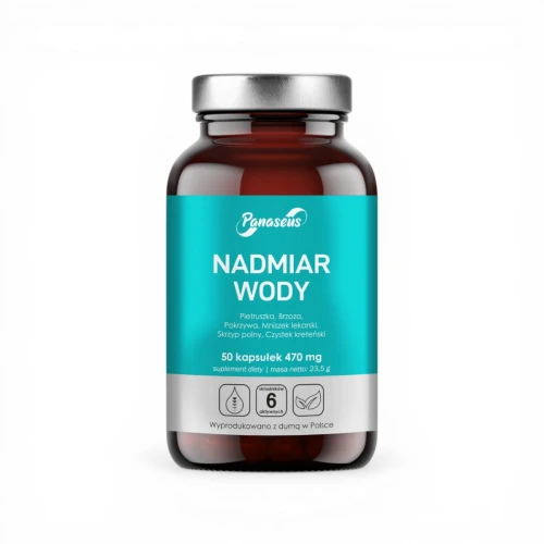 Nadmiar Wody – naturalne wsparcie usuwania nadmiaru wody z organizmu | 50 kapsułek