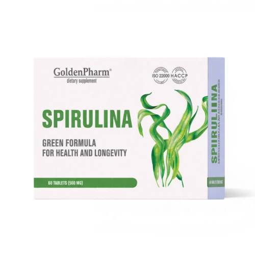 Spirulina Detoks Trawienie Odporność Naturalne Algi Golden Pharm 60 tab.