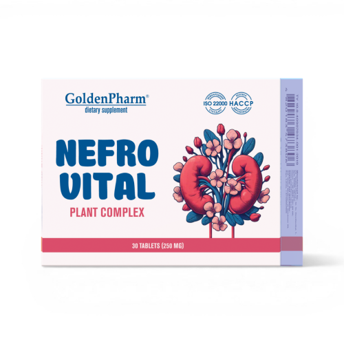 Nefrovital Kompleks Ziołowy Nerki Układ Moczowy GoldenPharm 30 tab.png
