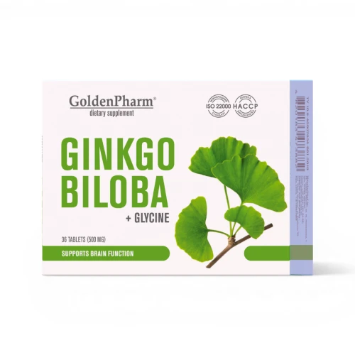 Ginkgo Biloba + Glicyna Stres Intensywna Nauka Nerwice 36 tab. 
