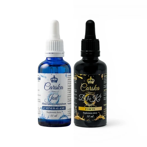 Zestaw Carska - Witamina D3, K2 MK7 + Jod z minerałami