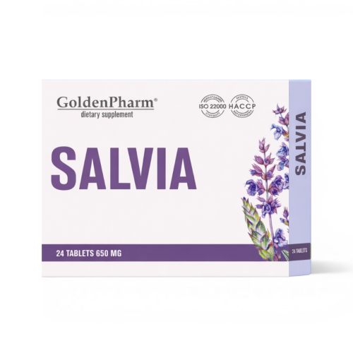 Szałwia z mentolem i lukrecją 650mg Ból Gardła Zapalenie jamy ustnej 24tab.png