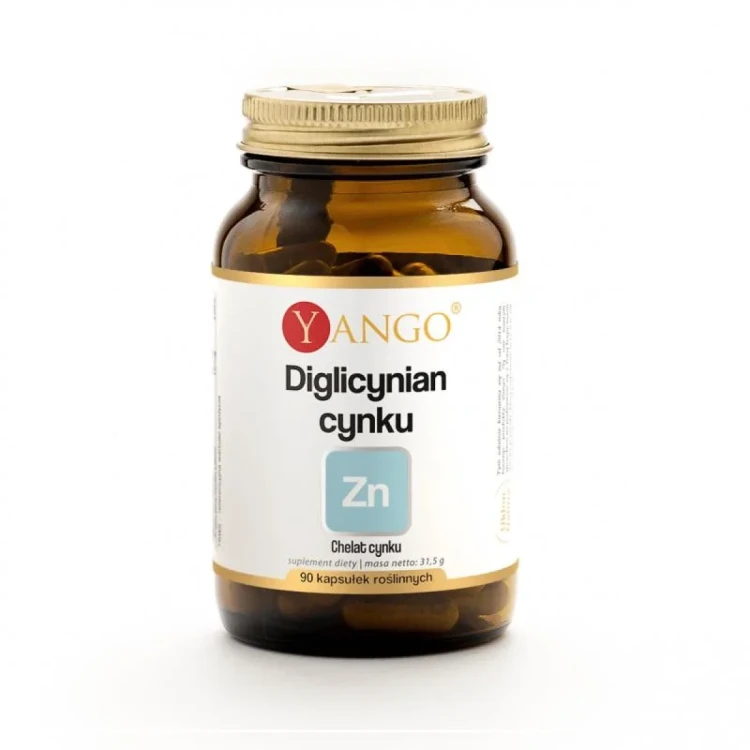 Diglicynian Cynku 15 mg – Cynk Chelat Na Odporność, Włosy i Skórę – 90 kapsułek-Yango .webp