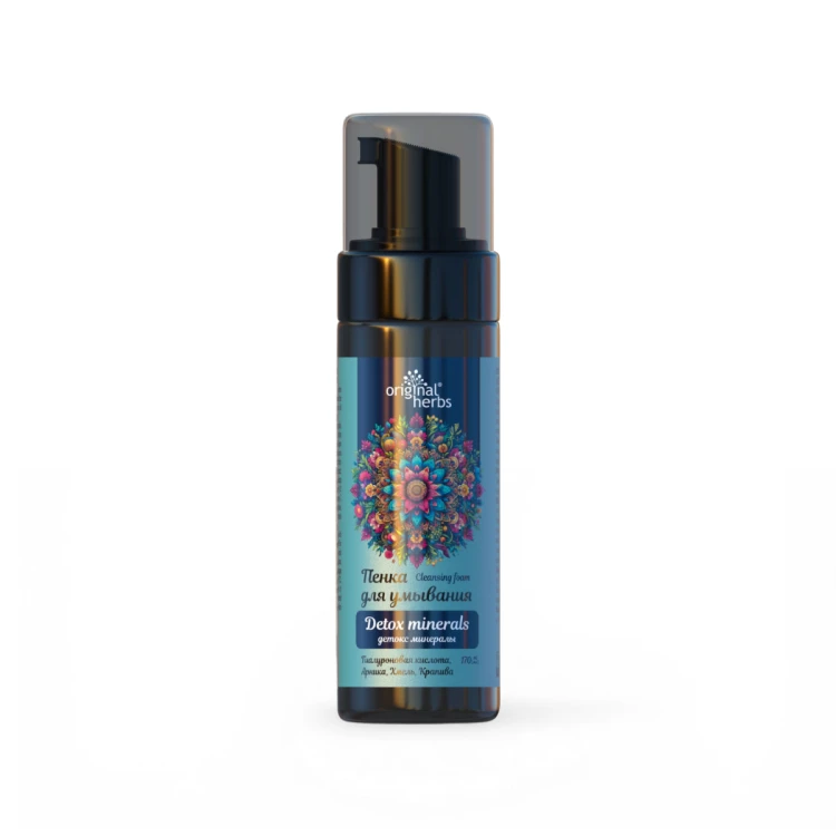 Pianka oczyszczająca do mycia twarzy Kwas hialuronowy Detox Minerals 170ml.png