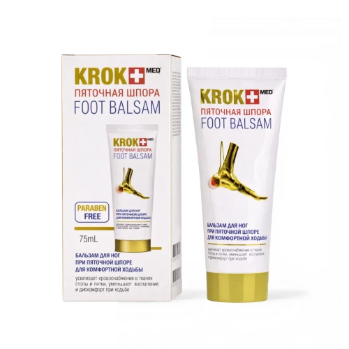 KrokMed Balsam na Ostrogę Piętową – Żywokost, Glukozamina, Żółć Medyczna 75 ml