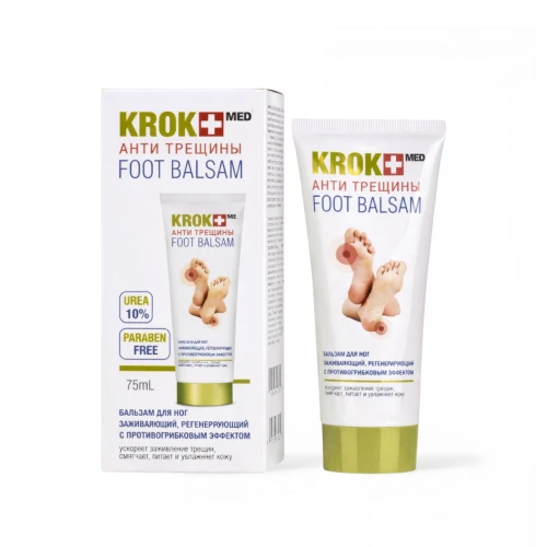 KrokMed Balsam na Pękające Pięty – Mocznik, Drzewo Herbaciane, Rokitnik 75 ml