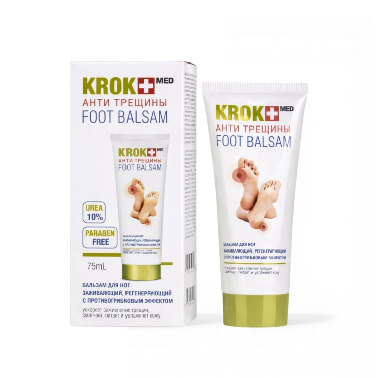 KrokMed Balsam na Pękające Pięty – Mocznik, Drzewo Herbaciane, Rokitnik 75 ml.png