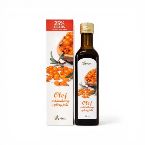 Olej rokitnikowy 100% z rokitnika syberyjskiego Aram Natura 250ml.