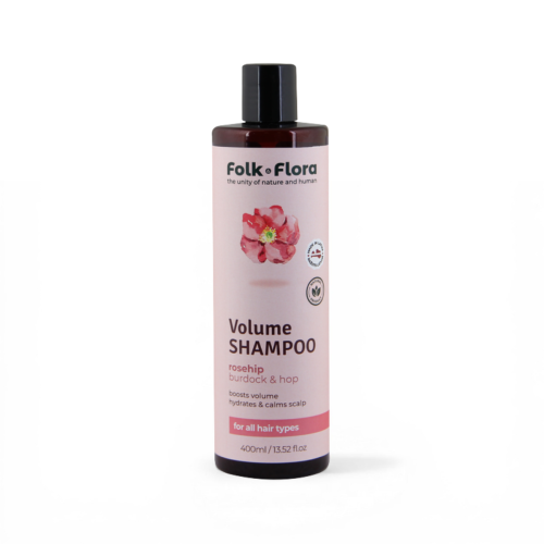 Szampon nadający objętość _Dzika róża_ do włosów wrażliwych Folk&amp;Flora 400ml.png