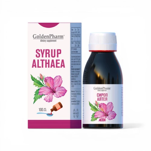 Syrop z Prawoślazu Lekarskiego 100 ml – Ekstrakt Althaea officinalis + Witamina C na Gardło i Chrypkę