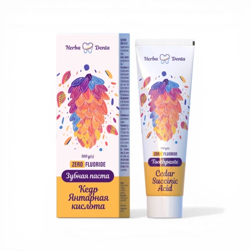Pasta do zębów bez fluoru Cedr Kwas Bursztynowy Herba Denta 100g
