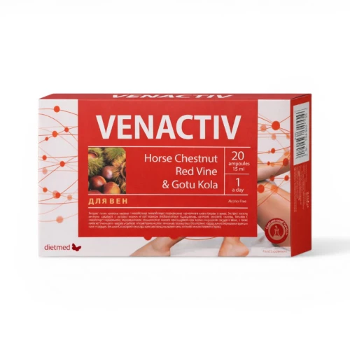 Venactiv Kasztanowiec Ruszczyk Czerwona Winorośl Krążenie 20 ampułek 15ml.png