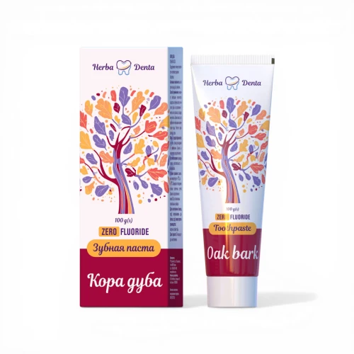 Pasta do zębów bez fluoru Kora Dębu Prebiotyk Herba Denta 100g 
