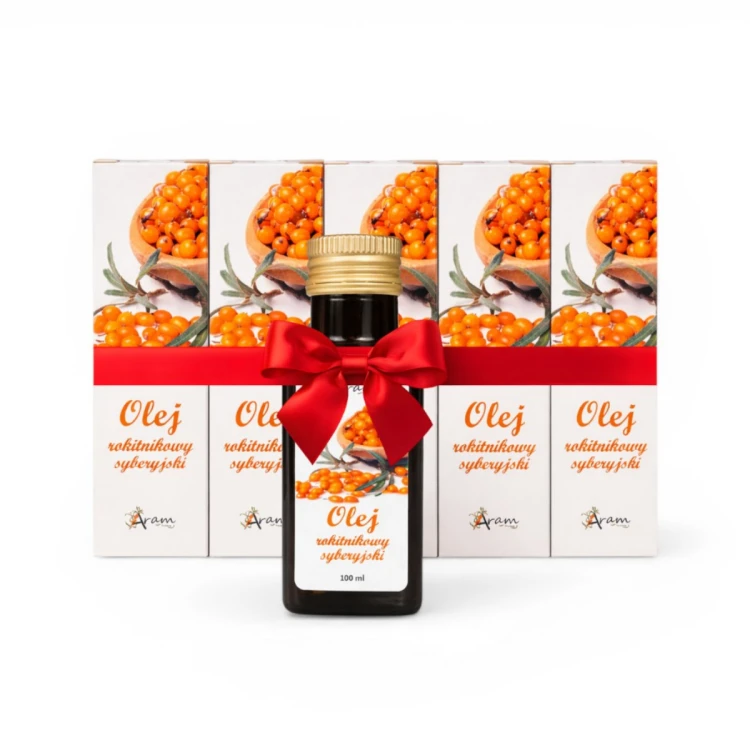 Zestaw 5 sztuk oleju z rokitnika syberyjskiego 100% Aram Natura 100ml (1).png
