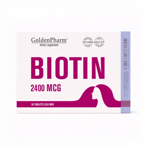 Biotyna 2400 µg – Włosy, Skóra, Paznokcie, Witamina B7 30 tabletek