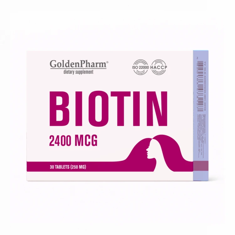 Biotyna Piękne Włosy Skóra Paznokcie Golden Pharm 30 tab. 250 mg.png