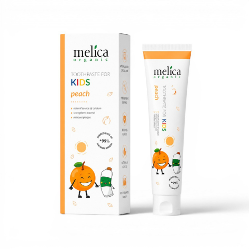 Pasta do zębów dla dzieci bez fluoru brzoskwiniowa Melica Organic 100 ml.png