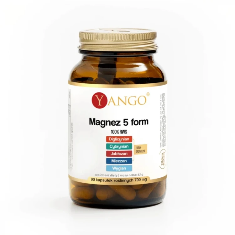 Magnez 5 Form – Na Skurcze, Stres i Układ Nerwowy – 90 kapsułek – Yangowebp