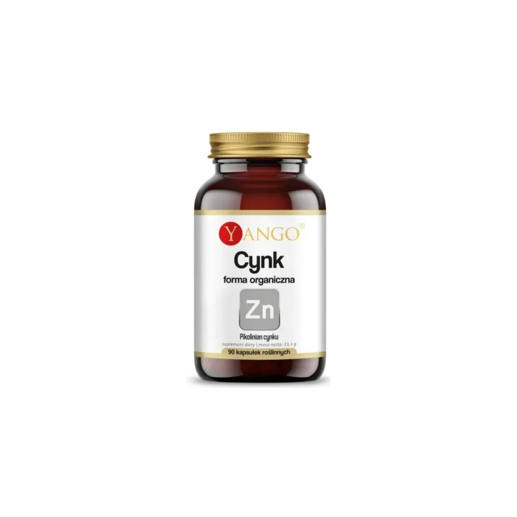 Cynk Organiczny – Na Odporność, Włosy i Paznokcie – 90 kapsułek – Yango .webp