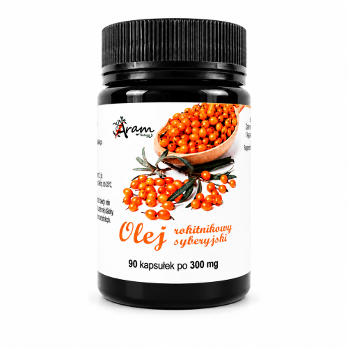 olej rokitnikowy z rokitnika syberyjskiego Aram Natura 300mg 90kapsułek.png