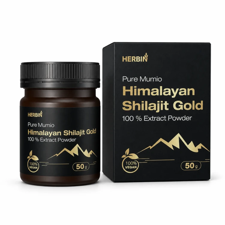 Mumio Himalajskie Żywe Shilajit Gold Proszek Herbin 50g.png