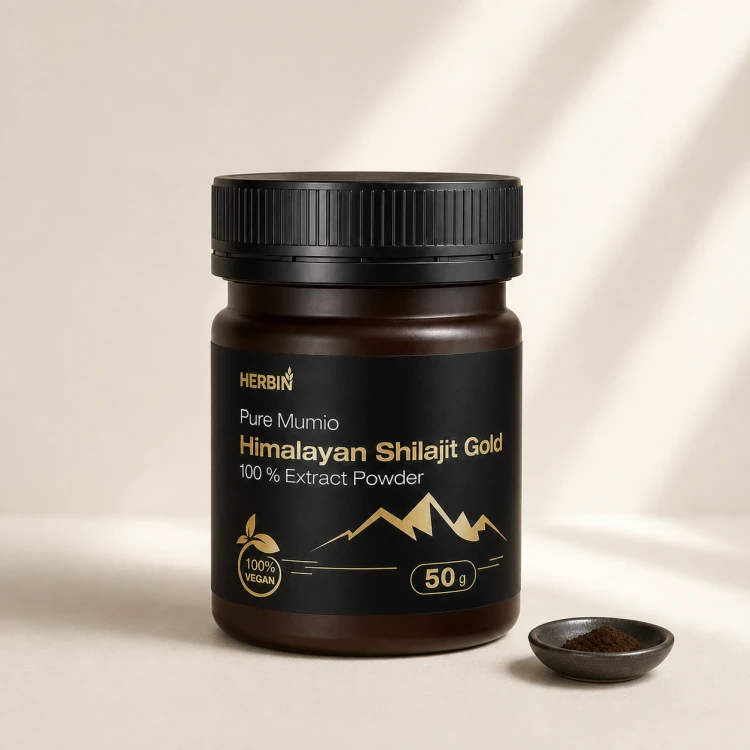 Mumio Himalajskie Żywe Shilajit Gold Proszek Herbin 50g.png
