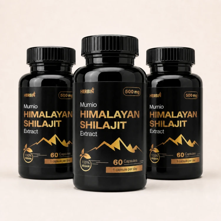 Mumio Himalajskie Żywe Shilajit Gold Herbin 60 kapsułek.png