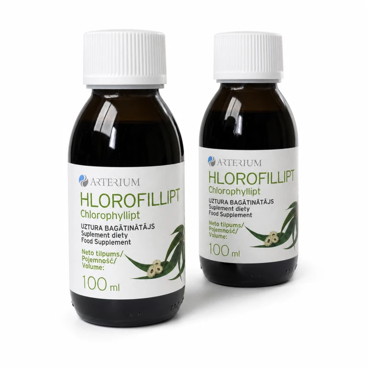 Chlorofillipt płyn (ekstrakt chlorofilu eukaliptusa) 100ml Hlorofilipt dwie sztuki