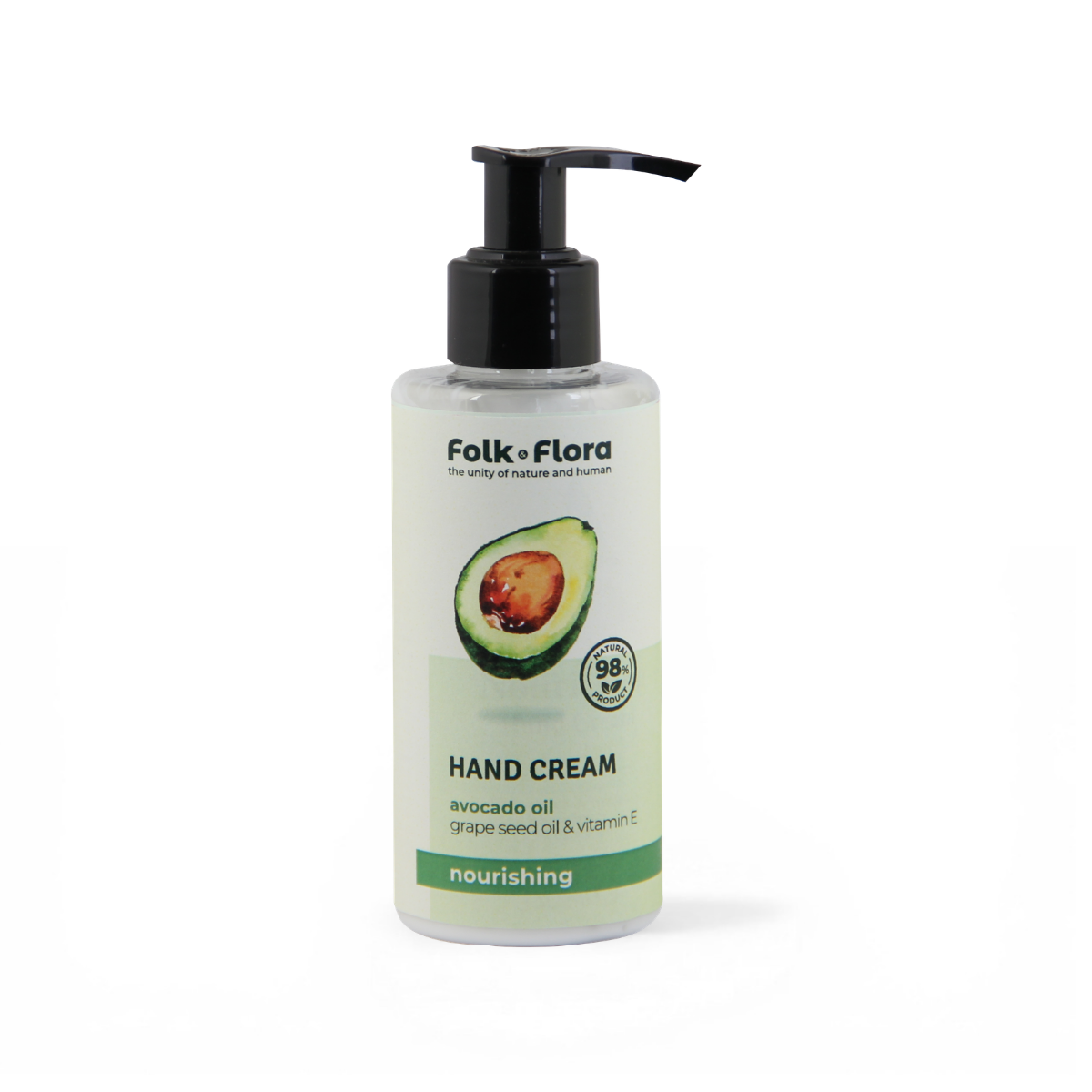 Odżywczy krem ​​do rąk Olej Awokado Kakao Witamina E Folk & Flora  150ml