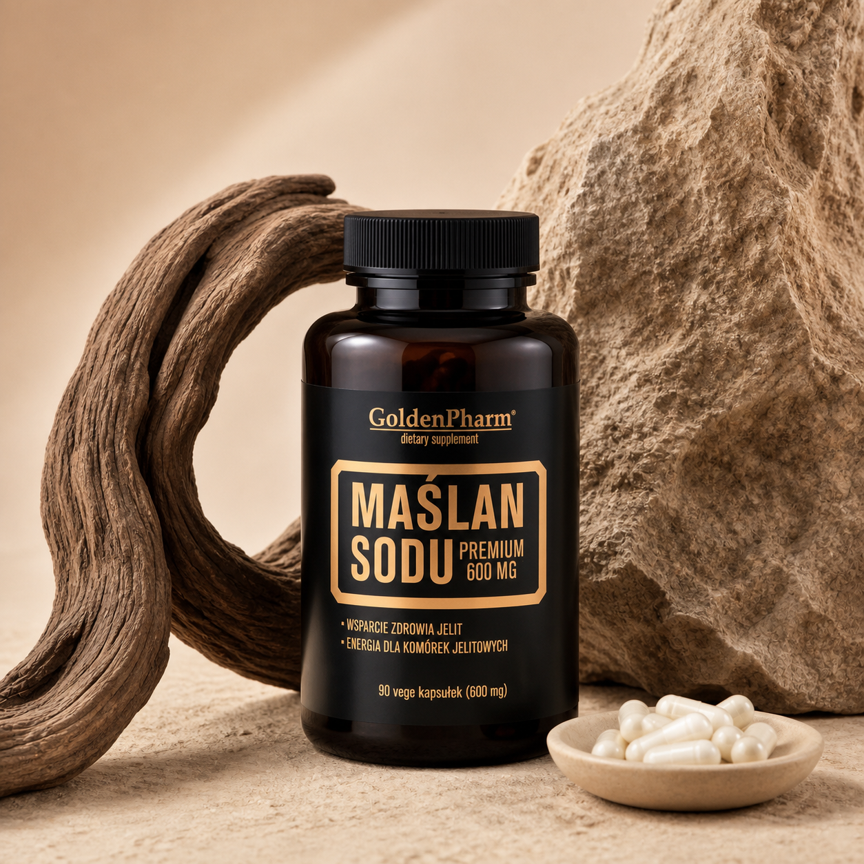 Maślan Sodu 600 mg - 474 mg kwasu masłowego, 90 kaps. Golden Pharm.png